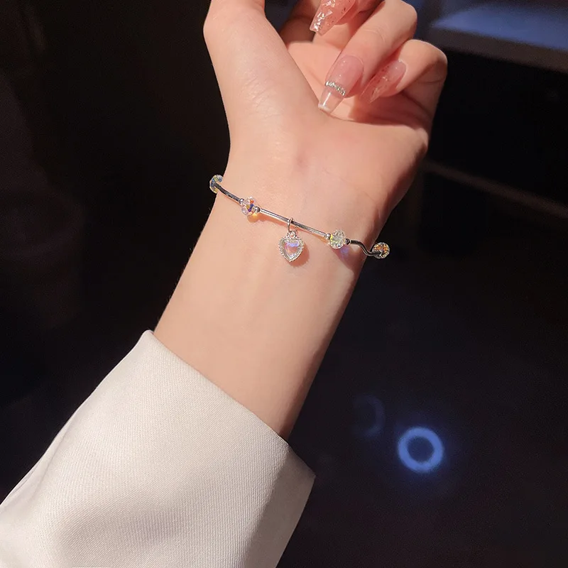 Light luxury niche hundred with temperament small fresh simple personality color crystal bracelet jewelry