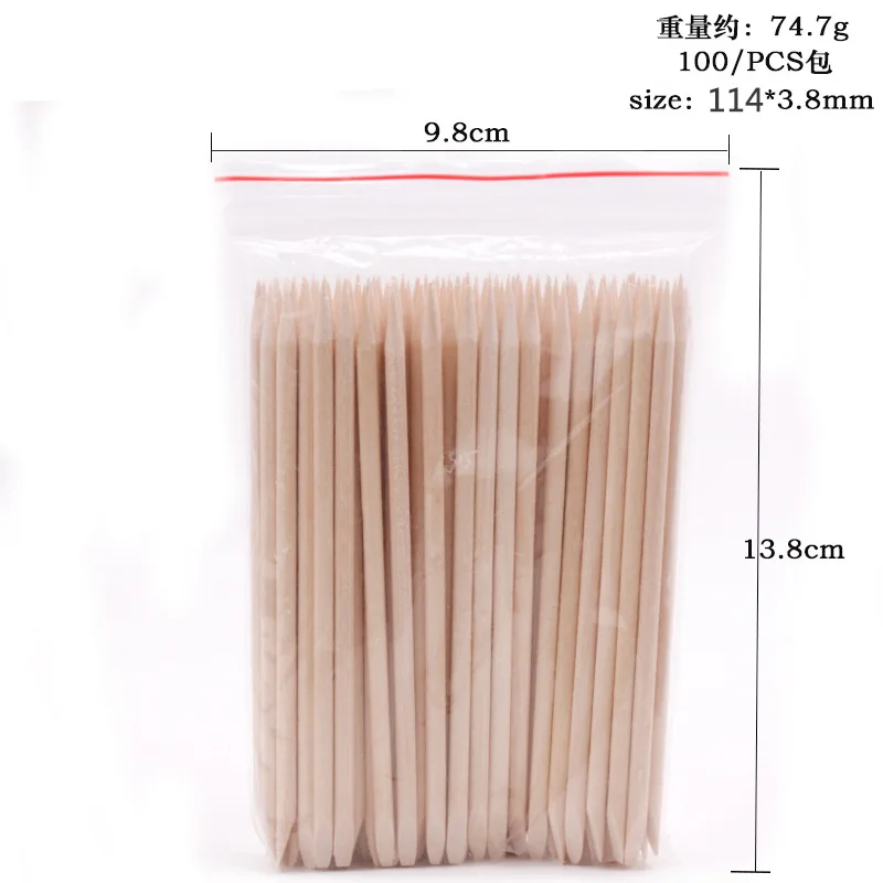 High Quality Hot Double Headed Orange Wood Stick 7.5cm 11.4cm 15cm Dead Skin Pusher Remover Nail Manicure Sticks Nail Cuticle