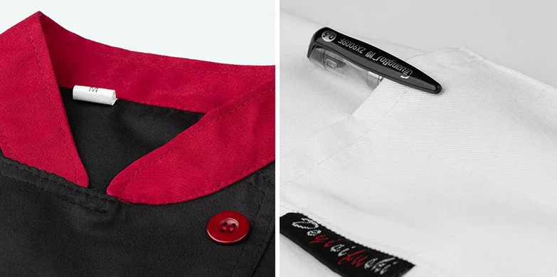 Custom Logo White Long Sleeves Jacket Coat with Pockets on Chest Soft Restaurant Uniforms for Employees Cook Hotel Chef Clothes