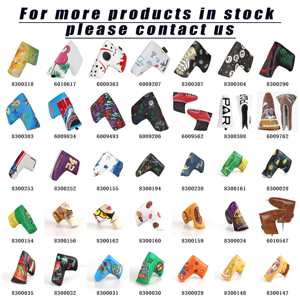 Wholesale Custom Logo Bulk Golf Head Covers Plain Golf Headcovers Club Embroidery PU Leather Driver Putter Golf Accessories