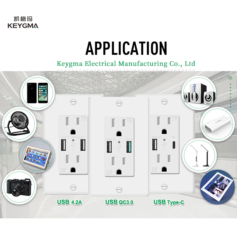 KGMSmart двойной адаптер вилка настенная розетка с USB