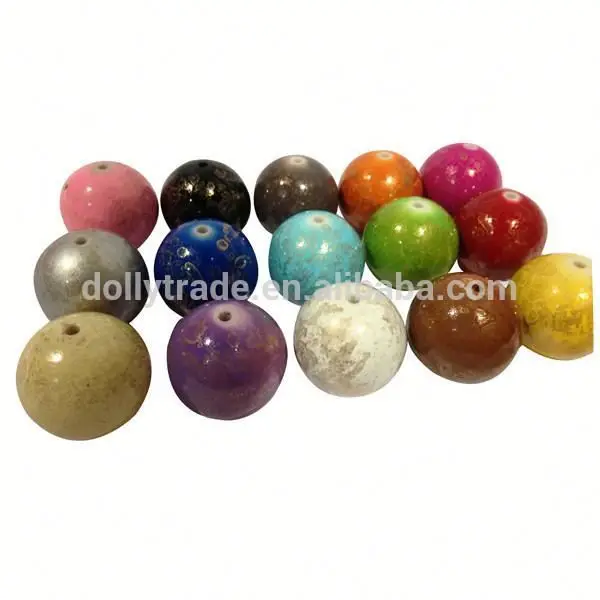 Factory Wholesale Fashionable Pearly-painting Beads Crystal Plastic Beads Seed Beads Used for Jewelry Making 2.4cm