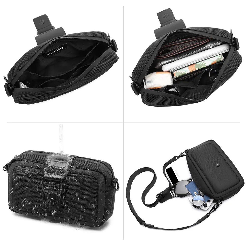 Ozuko 9829 Trendy Small Shoulder Sling Bag Purse Bag Casual Handbag Adjustable Strap For Daily Carry Men Cross Bag