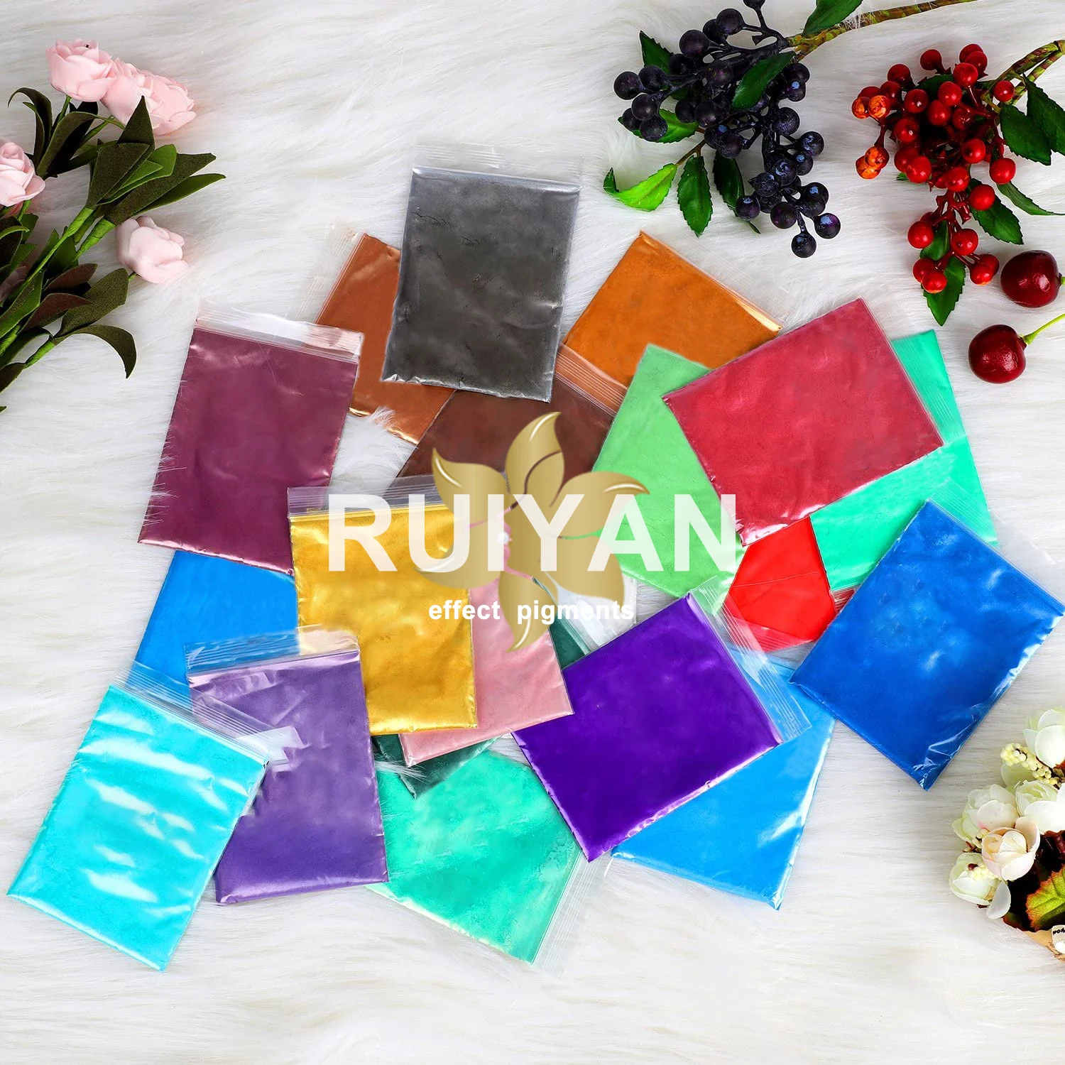 Mica Pigment Powder Pure 50 Colors for Soap Making Paint Nail Art Bath Bomb