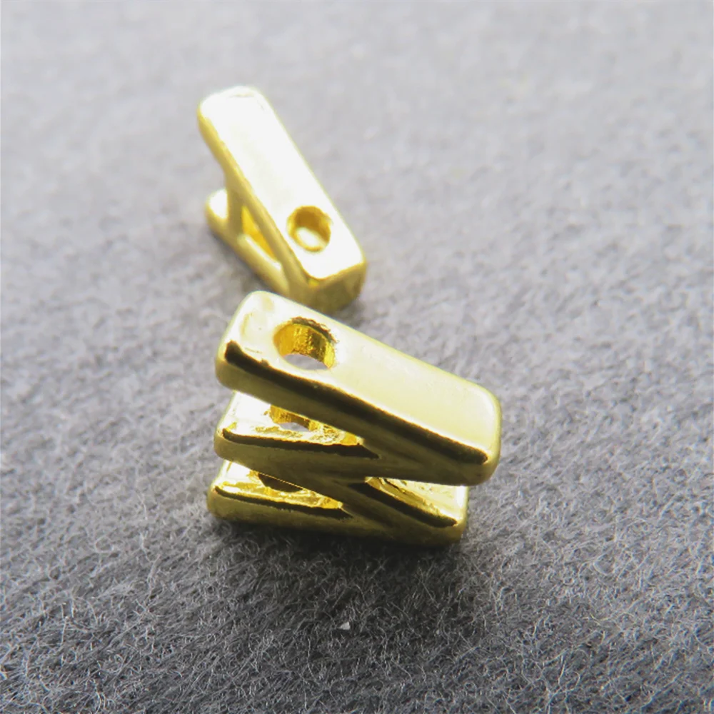 Custom Small metal letter Hollow style Metal Alphabet A-Z Letters Buckle slide on letter charms For HandBags Collar clothing