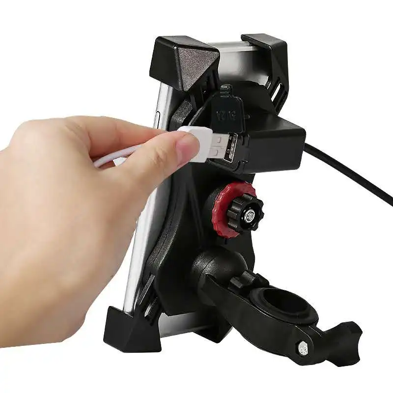 USB  Motorcycle Holder Phone Mount Easy Lock