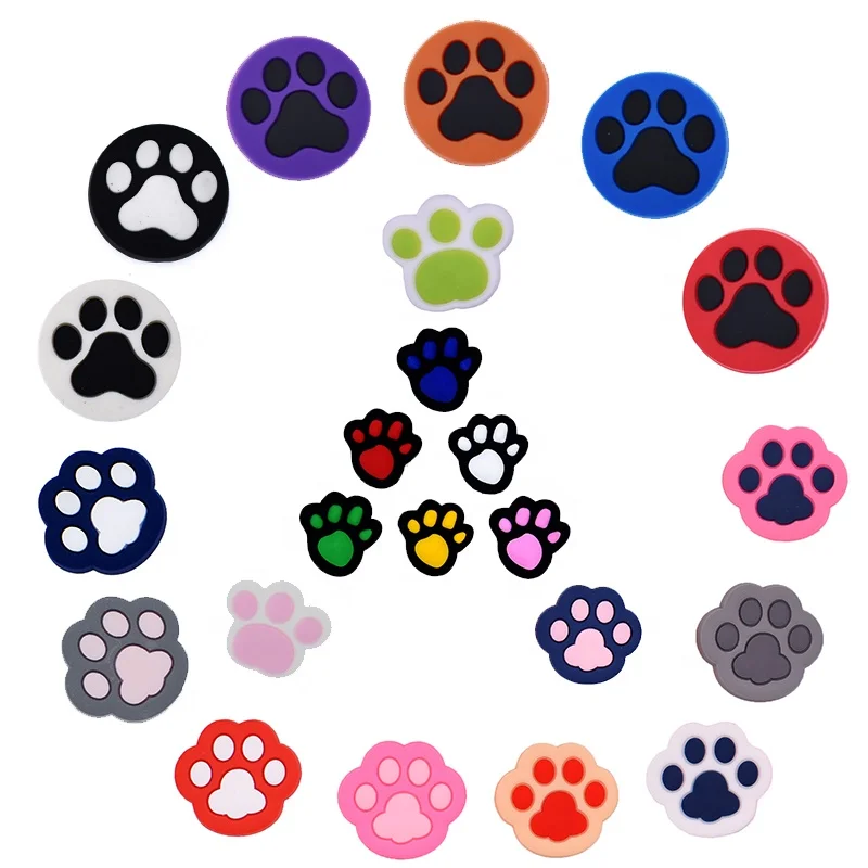 The Party Offers Popular Straw Top Hats For Pockets Paw Print Style Dustproof Top Hats With Silicone Straw Caps For Drinking