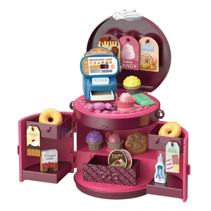 28pcs Pretend Play Game Ice Cream Dessert Cake Party Toy Portable Box Play Food Set Dessert Toys Set