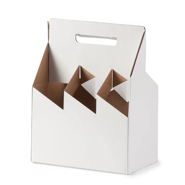 Beverage Drink Packaging Cup Holder Corrugated Paper Bear Wine Take Away Packaging Coffee Boxes