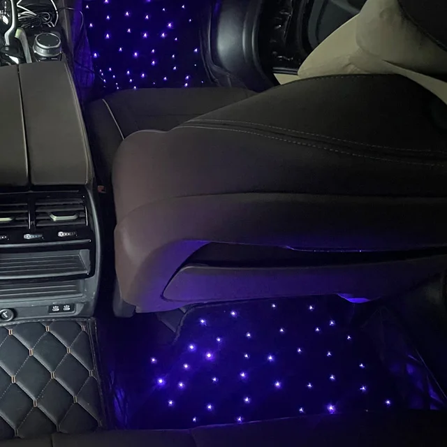 DC5-12V USB or  cigarette lighter power supply led fibre optic star light car mats car led fibre optic lights car floor mats