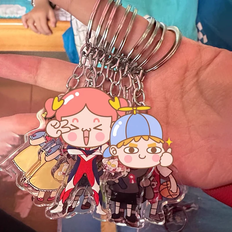 wholesale make your own design printed custom acrylic keychain charms anime epoxy keychain