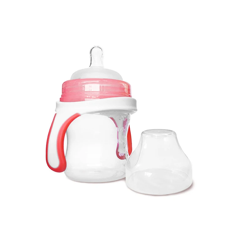 Wholesalers 150ml 60 diameter High quality fancy korea oem handle milk baby feeding bottle