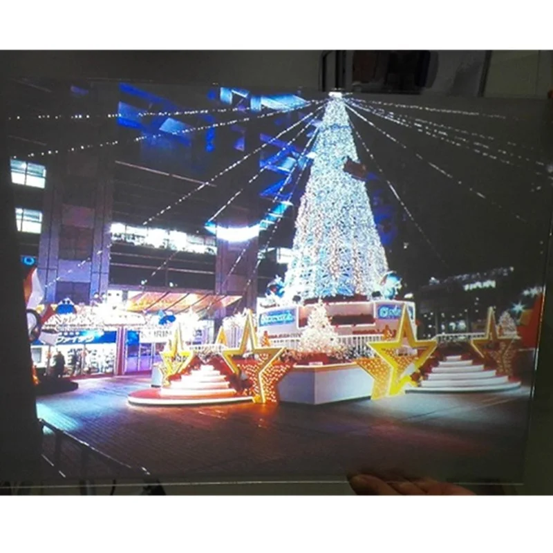 Professional manufacturer supply glass window advertising adhesive holographic light grey rear projection film