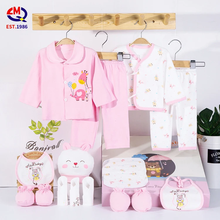 18-piece Set Baby Clothes Wholesale 100% Organic Cotton Newborn Baby Suits 0-12 Months Sets Gift