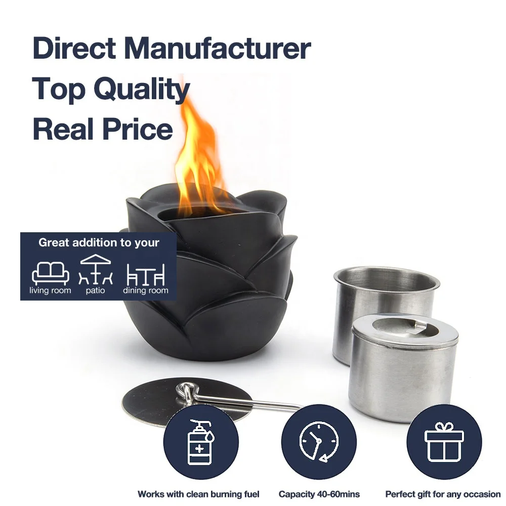 Wholesale New Design Indoor Outdoor Concrete Mini Desktop Tabletop Table Top Portable Bioethanol Firepit Fire Pit Bowl