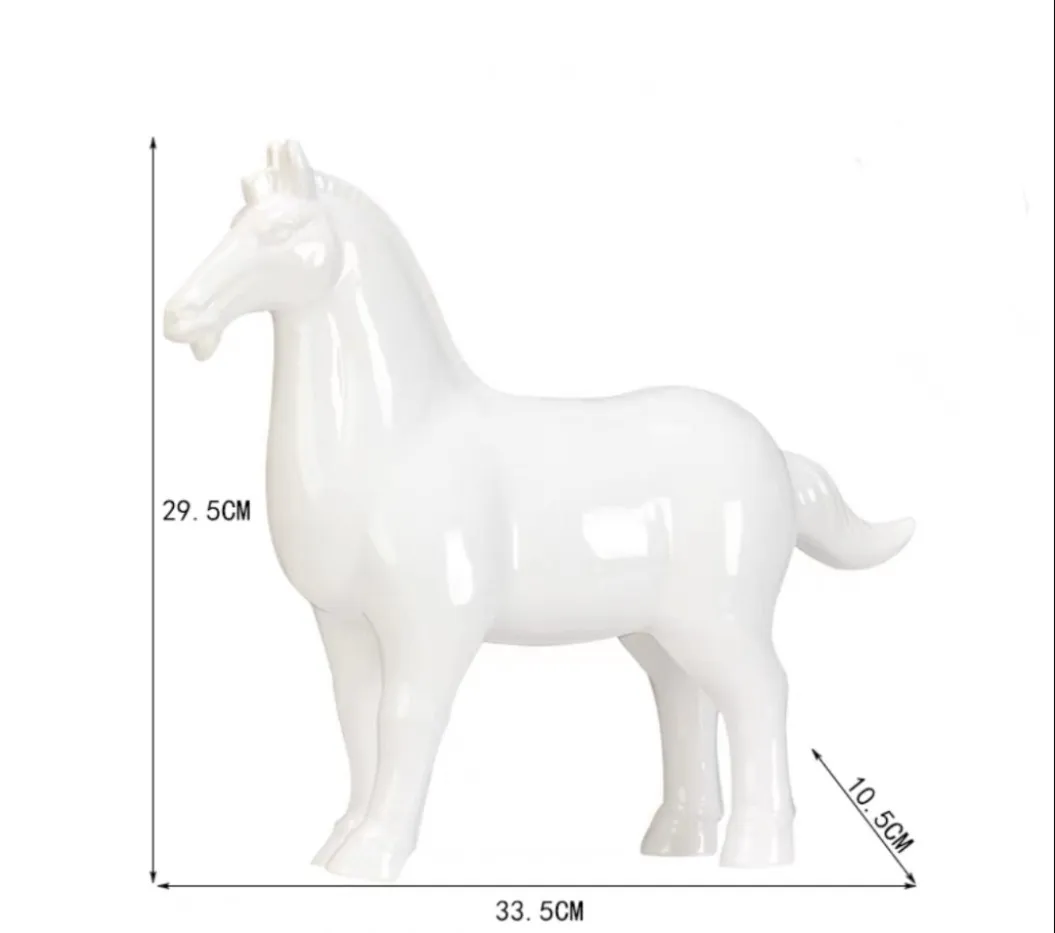 Wholesale ceramic decorative white unpainted unicorn figurines