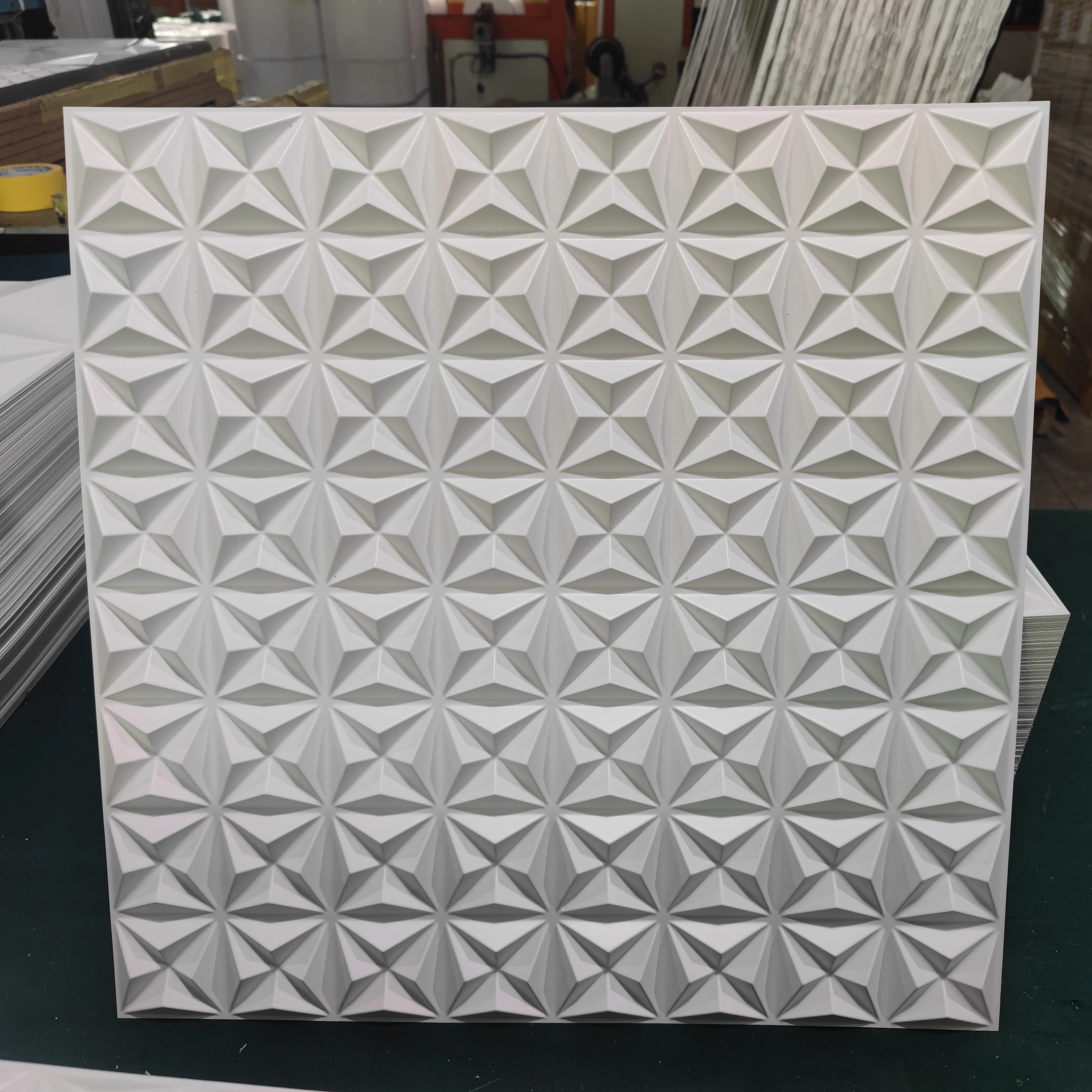 PVC 3D Diamond Wall Panels Geometric Wall Stickers Panel Suitable Interior Wall Decoration
