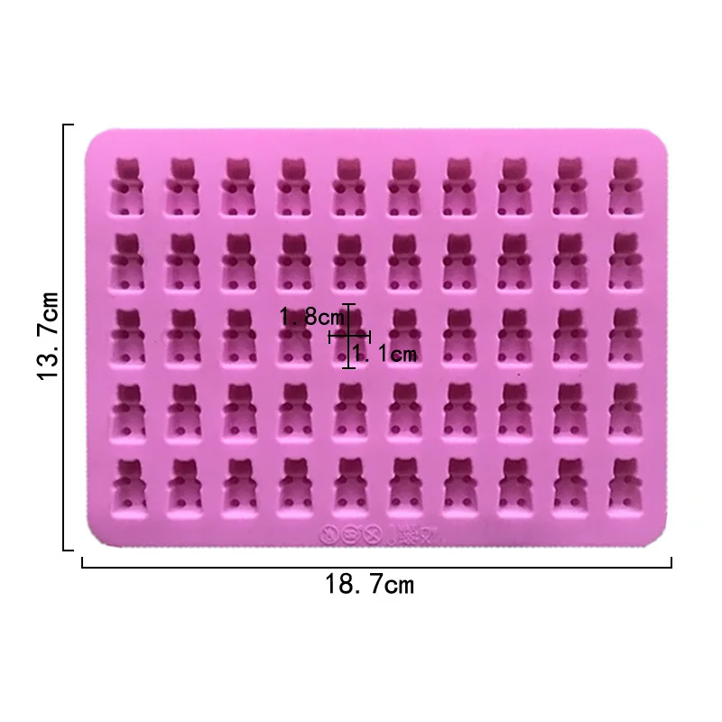 45/50 Cavity Silicone Gummy Moulds Mini Bear Jelly Molds 5ML Dropper BPA Free