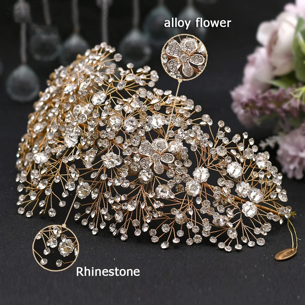 dropshipping products 2021 Luxury Bridal headband  Tiara handmade bridesmaid wedding hair accessories