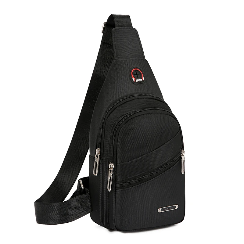 Unisex portable waterproof crossbody bag women black crossbody bag anti theft sling travel chest pack bag