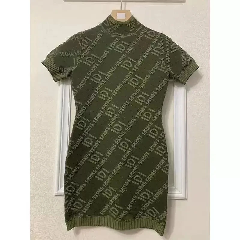 Luxury High Quality Ladies Dresses Two Pieces Knit Tank Top Skirt Designer Women Casual Dresses Embossed 3D Relief Letter