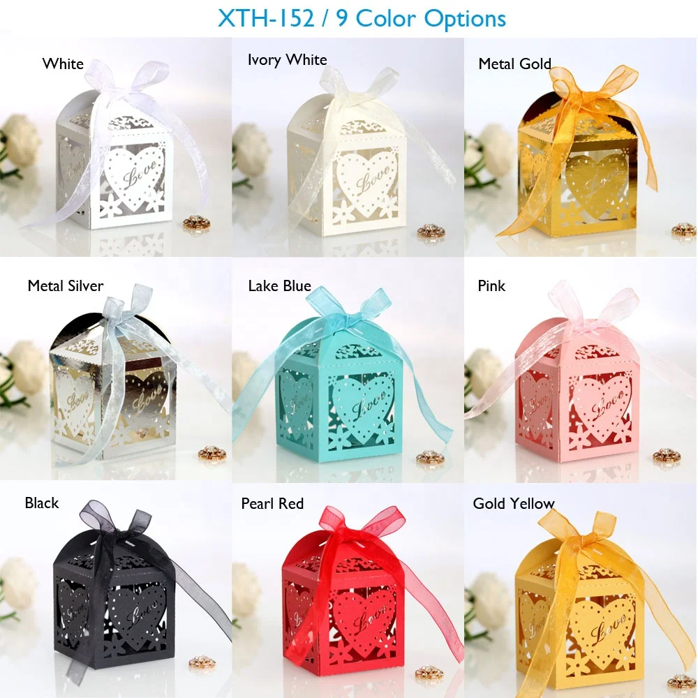 Love Heart Hollow Candy Gift Box Chocolate Sweet Packaging Boxes For Wedding Wrapping Supplies