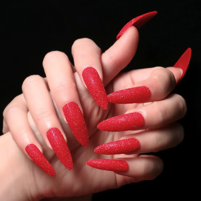 Wholesale 24 Piece Long Extra Short Square Almond Manufacturer Shape Press on Nails Acrylic Nail Art Kits