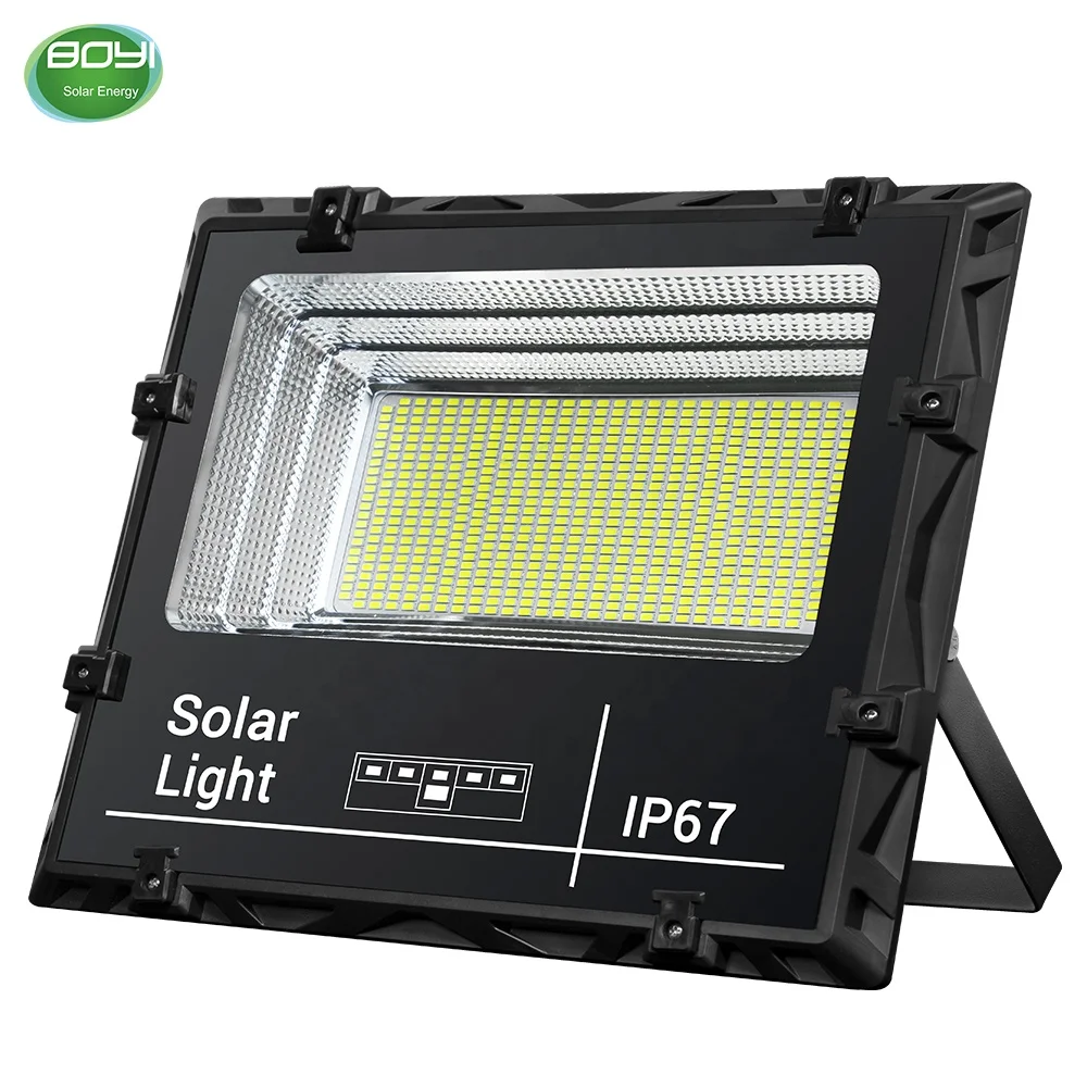 BOYI waterproof abs led solar flood light 500w outdoor with motion sensor