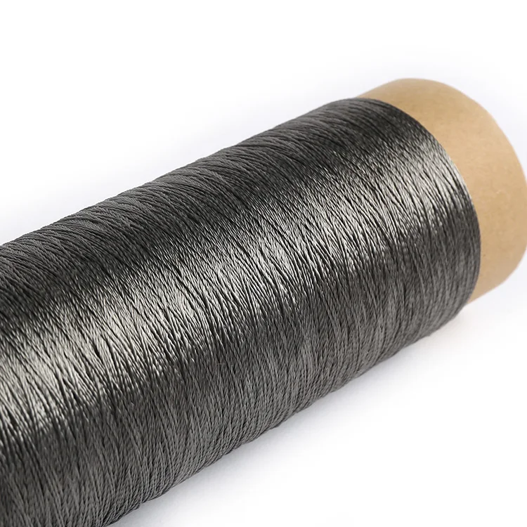 wholesale 316l 100% pure metal fiber yarn stainless steel drawing fiber Sewing Thread conductive metallic  yarn