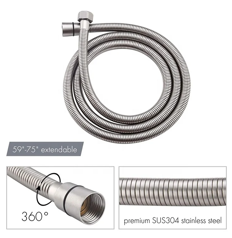 304 stainless steel brushed wall mount bathroom shower set