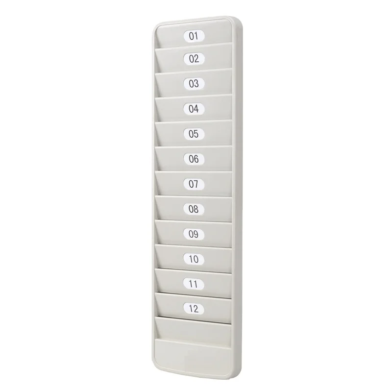 12 ID IC Card Holder OEM Wholesale 12 slots Plastic Time card Rack Time Attendance Card Staff Assorted Rack