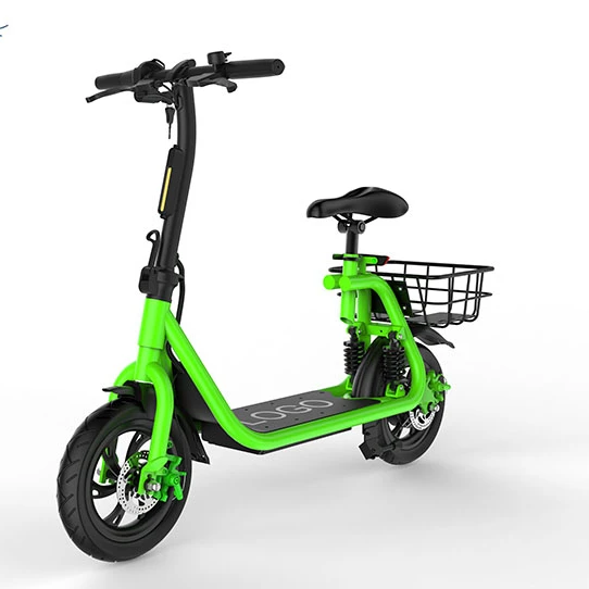 350w 36V lithium battery with seat  and basket folding portable electric scooter for adults and teenagers