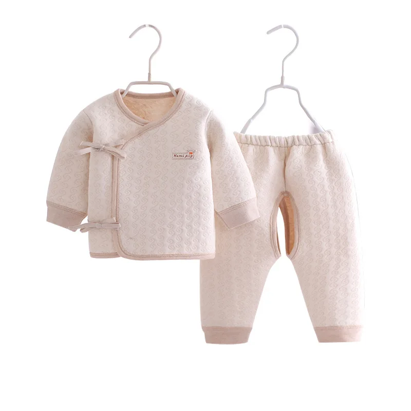 
Newborn 0-3 months underwear suit Organic colored cotton Monk clothing winter wear baby cloths set 