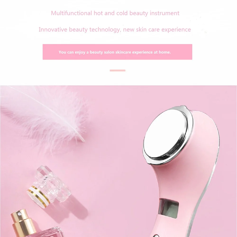 Hot And Cold Ultrasonic Anti Aging Face Beauty Device For Wrinkle Removal Facial Toning