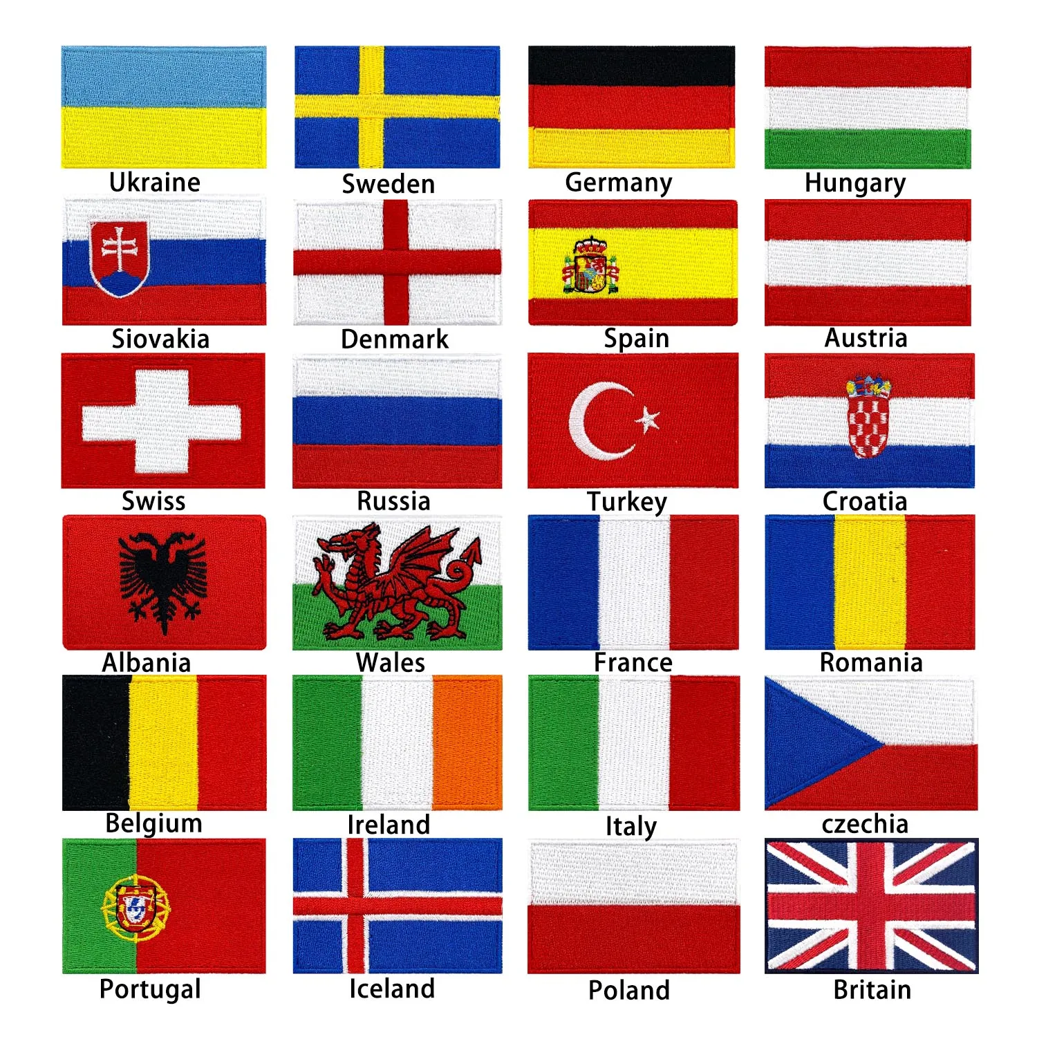 
Factory direct sale custom full embroidery military patch country flag 
