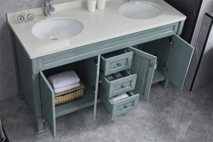 Floor standing mdf bathroom vanity for hotel bathroom with waterproof mirror cabinet and wash basin