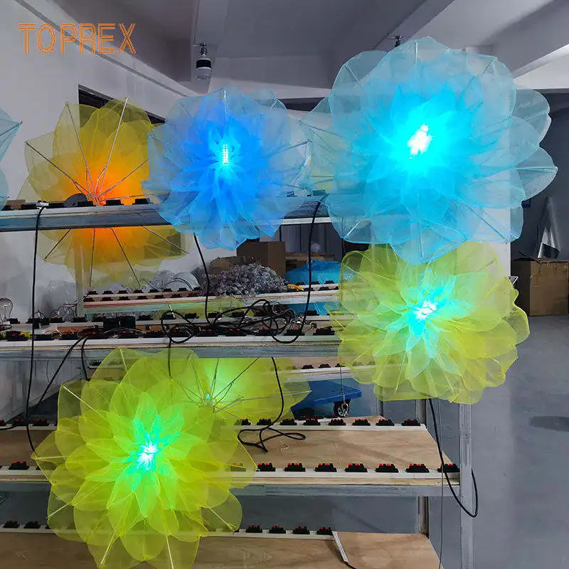 The Color Is Optional Led Kinetic Lifting Flower Open And Close With Lighting For Wedding Party Event Decoration