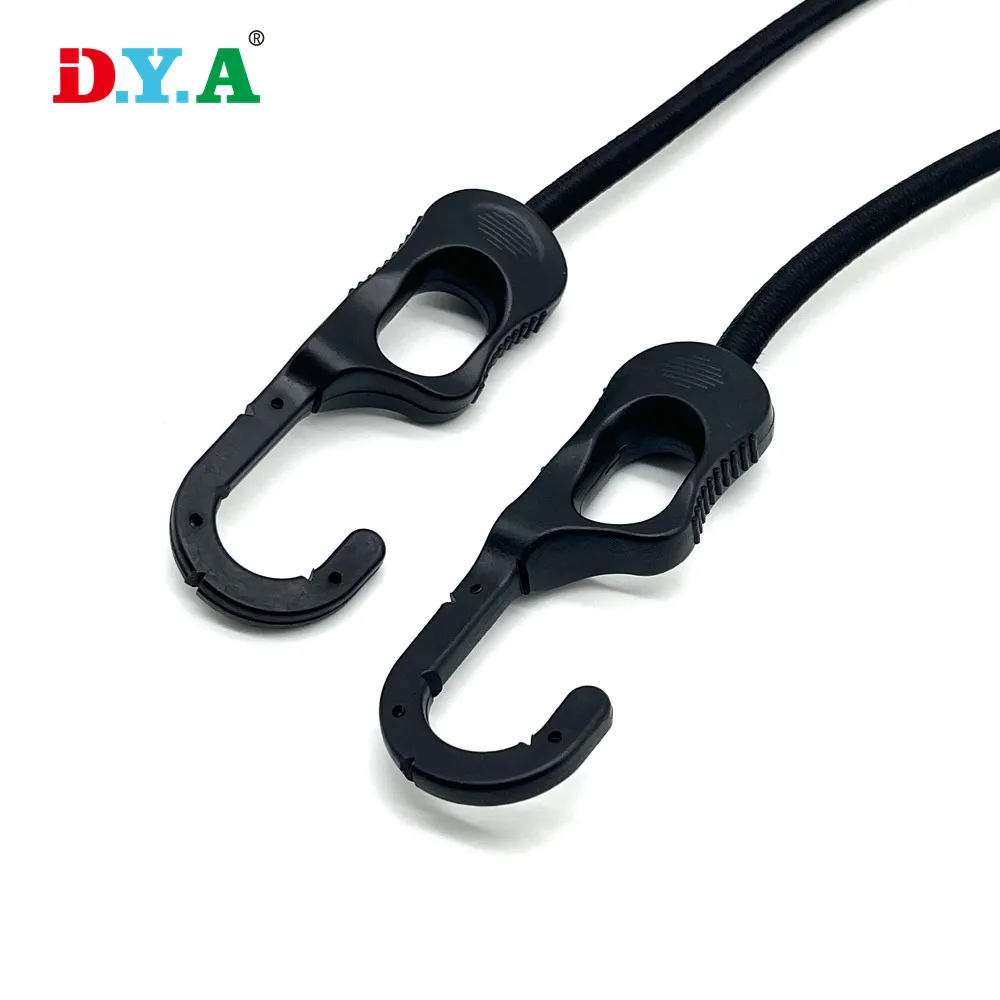 Wholesale 45CM Length Black Luggage Motorcycle Rubber Tie Down Elastic Strap Bungee Cord with Hooks