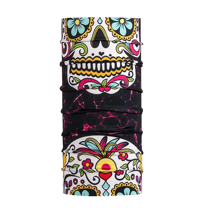 3D Custom Cooling Outdoor Travel Sunscreen Protection Scarf Neckerchief Skull Bandana