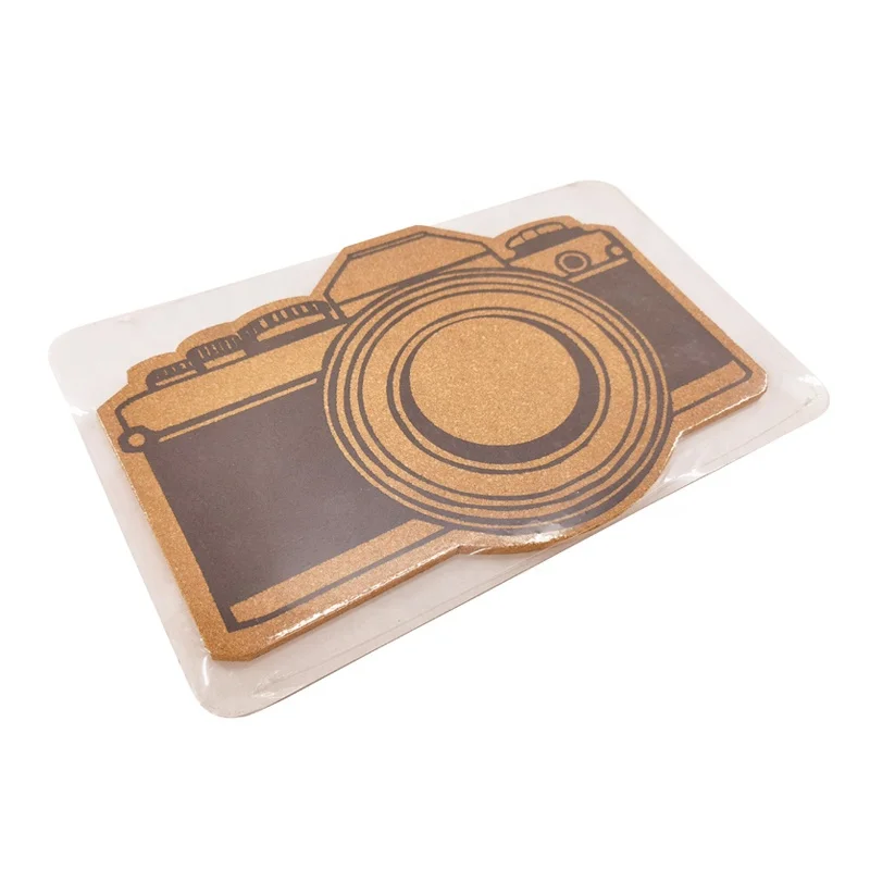 Custom Camera Cork Message Board with screen printing factory price Customized shape cork notice board
