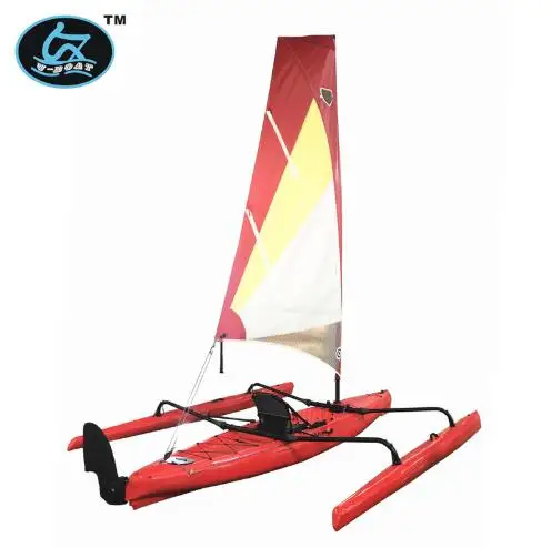  U-лодка высокого качества маленький пластиковый trimaran sinle sit on top sailboat с алюминиевыми сидениями системой