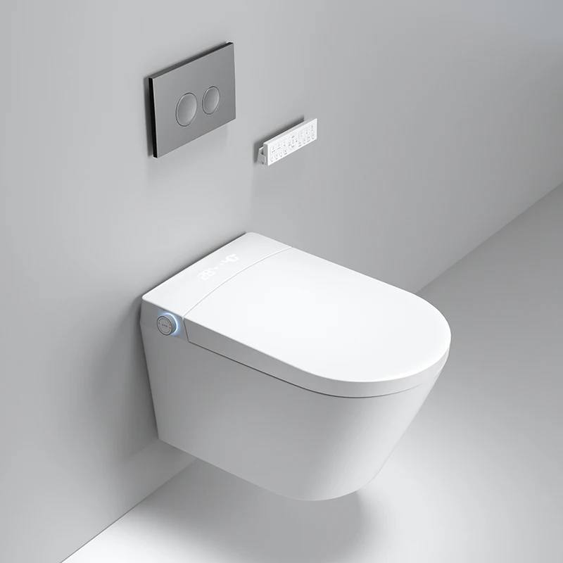 European standard smart back to wall mounted toilet and water tank bathroom white electric toilet