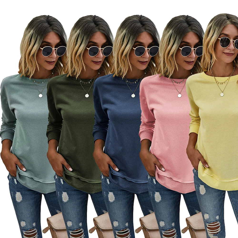 
Shein New winter clothes fashion casual solid color women long sleeve tops sweaters 