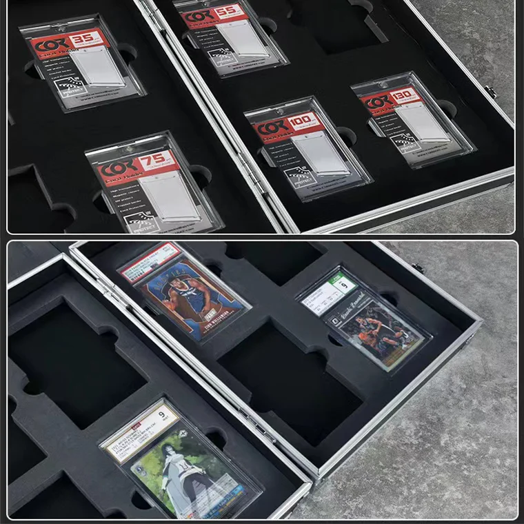 Graded Sports Psa-slab Card Case Aluminum Frame Graded Card Slab Storage Case With 2 Row for Psas/bgs