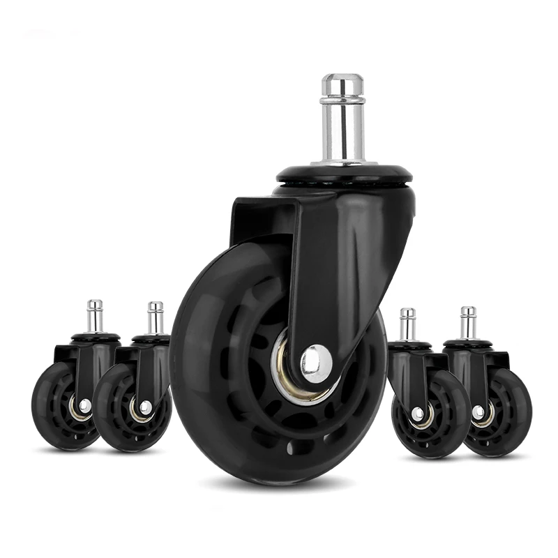 Universal 2.5 Inch Industrial Medical Heavy Duty Wheel Office Chair Caster Wheel PU Swivel Furniture Chair Caster with Brake