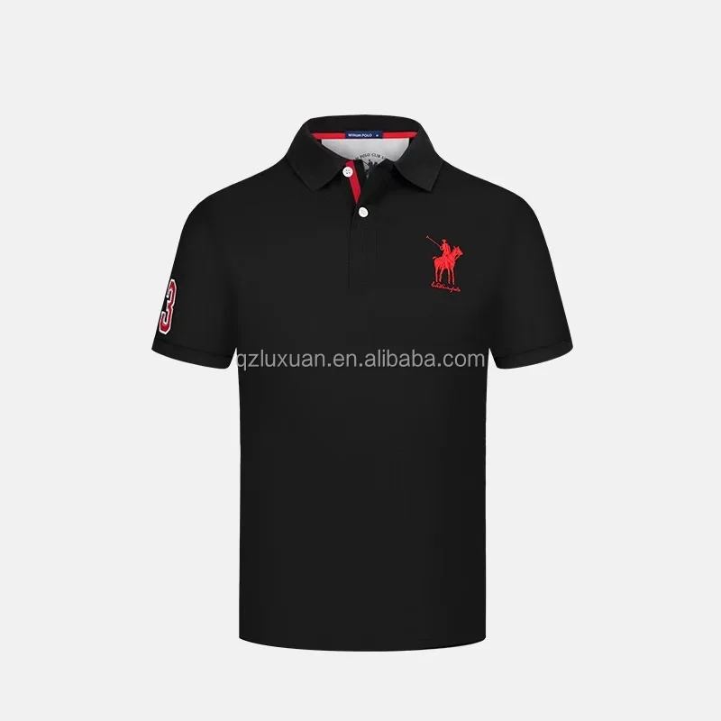 Embroidered Horse Logo Designer Casual Short Sleeve Polo Shirt For Men Ralph 100% Cotton Sport Golf Lauren Men Under Polo Shirt