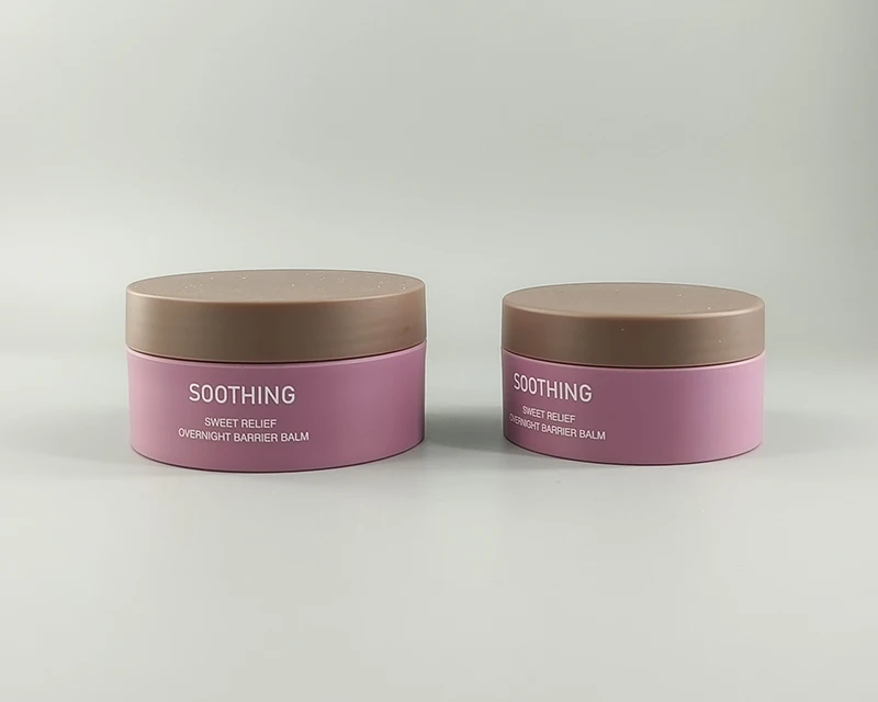 soft-touch matte purple PP cream pot jar wide opening empty for night moisturizer soothing balm body scrub