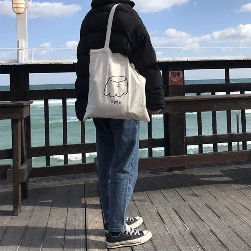 Personalized Custom Printed Logo Cotton Canvas Tote Bags Promotional Reusable Plain Blank Shopping Bags