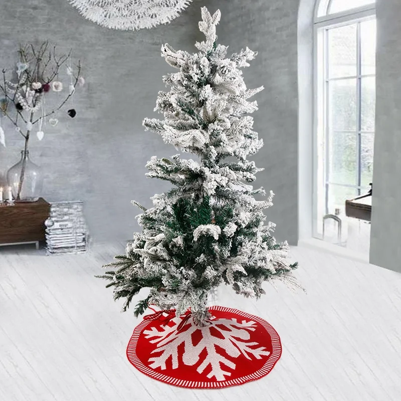 Christmas Ornaments Gray Knitted Christmas Tree Skirt Snowflake Sky 60cm Gray Christmas Tree Skirt