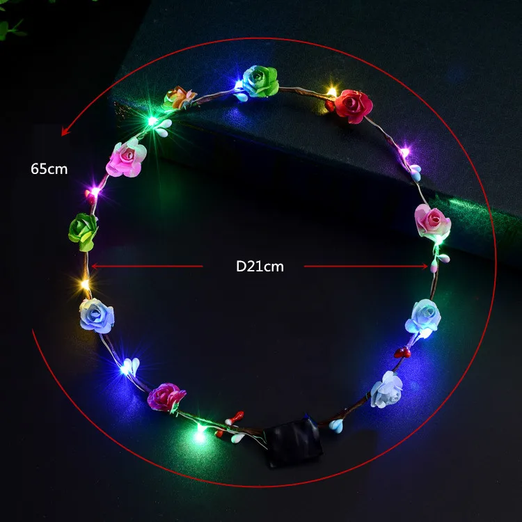 Flashing flower crown headbands party women hair accessories Led garland for party festival